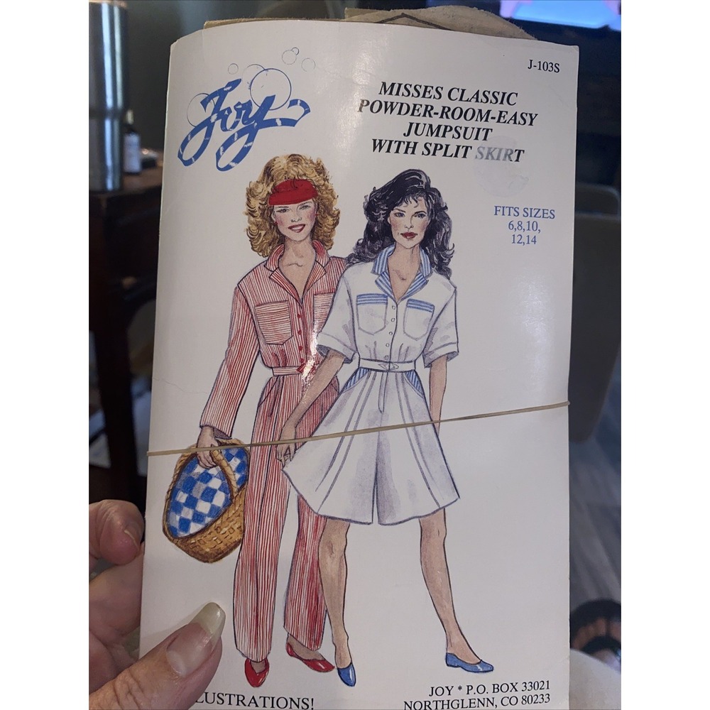 Joy Sewing Pattern J-103S Jumpsuit Split Skirt Sizes 6-14 Cut Complete